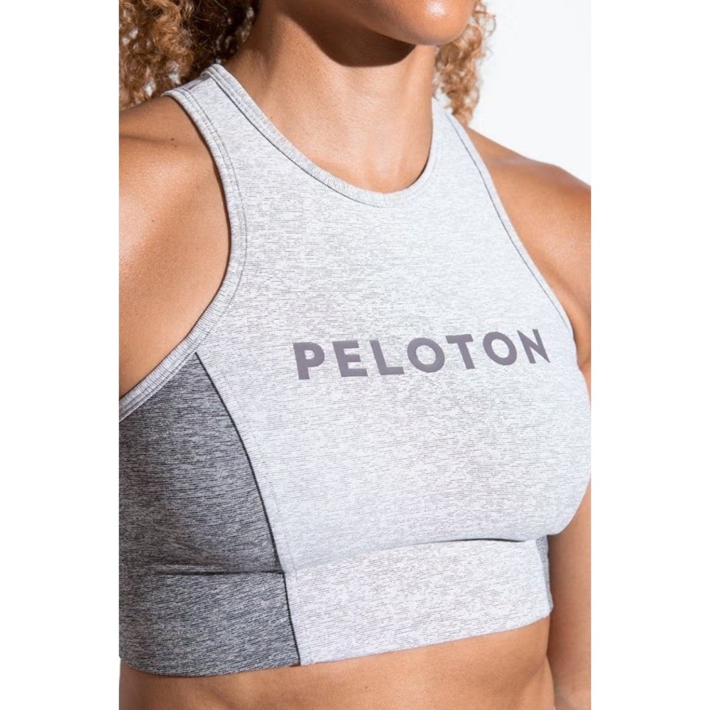 Outdoor Voices Peloton Sports Bra Womens Small Grey Excellent Colorblock Crop